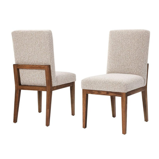 Dovetail - Upholstered Side Chair - Grey Fabric. - Natural