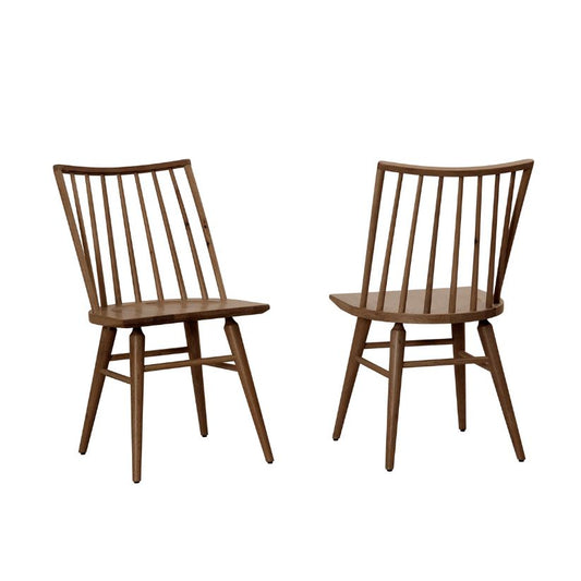 Dovetail - Spindle Solid American Oak Side Chair - Natural