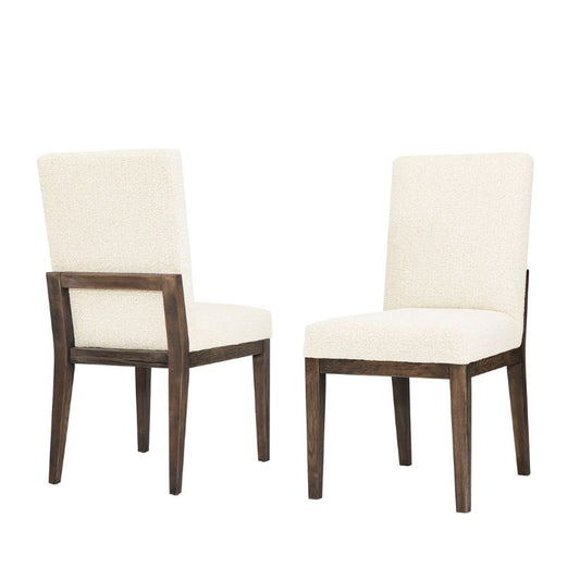 Dovetail - Upholstered Side Chair - White - Aged Grey