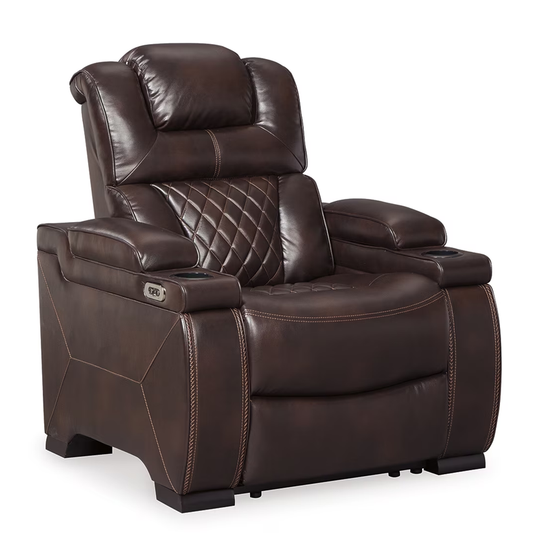 Warnerton - Brown Dark - Pwr Recliner/Adj Headrest