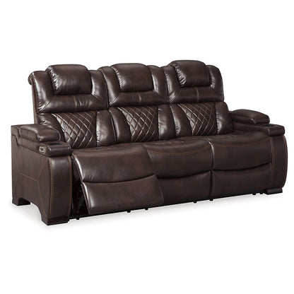 Warnerton - Brown Dark - Pwr Rec Sofa With Adj Headrest