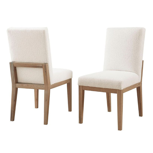 Dovetail - Upholstered Side Chair With A White Fabric. - Bleached White