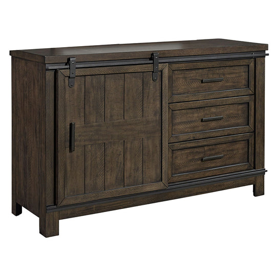 Thornwood Hills - Barn Door Dresser - Dark Gray