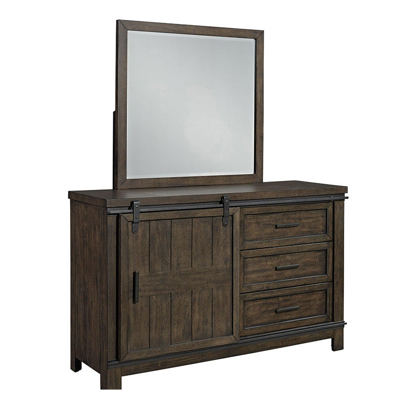 Thornwood Hills - 3 Drawers Dresser & Mirror - Dark Gray