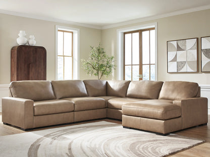 Veronella - 5-Piece Sectional With RAF Corner Chaise - Sahara