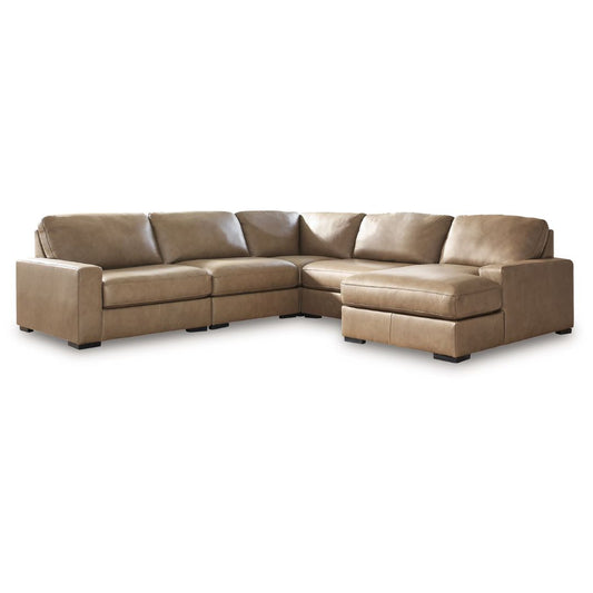Veronella - 5-Piece Sectional With RAF Corner Chaise - Sahara