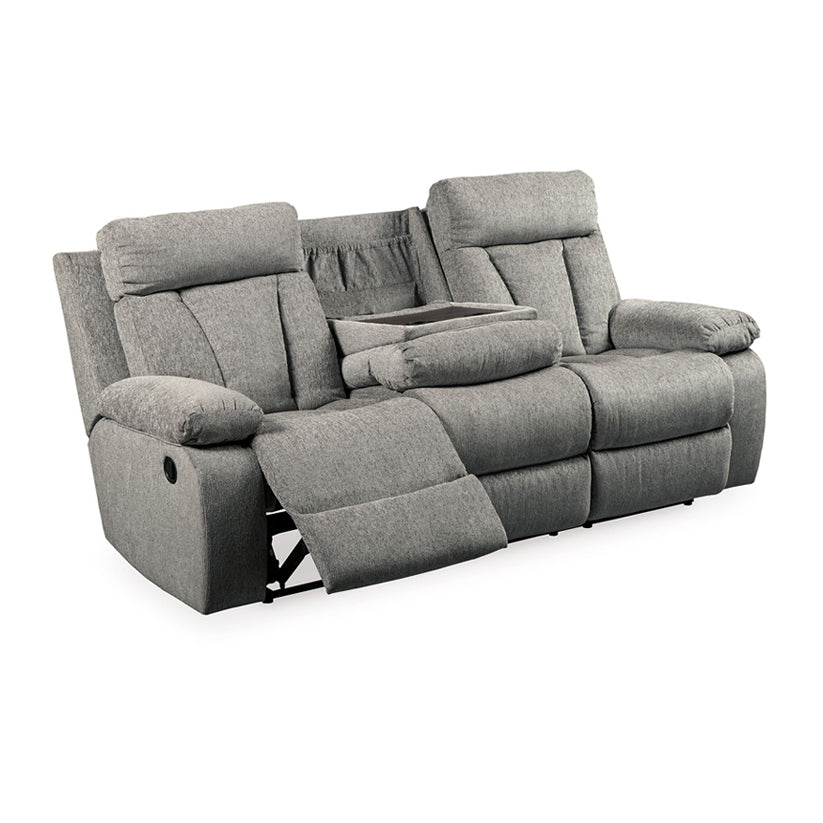 Mitchiner - Fog - Rec Sofa W/Drop Down Table