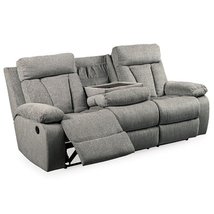 Mitchiner - Fog - Rec Sofa W/Drop Down Table