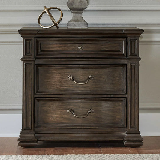 Provence Park - Bedside Chest With Charging Station - Brown
