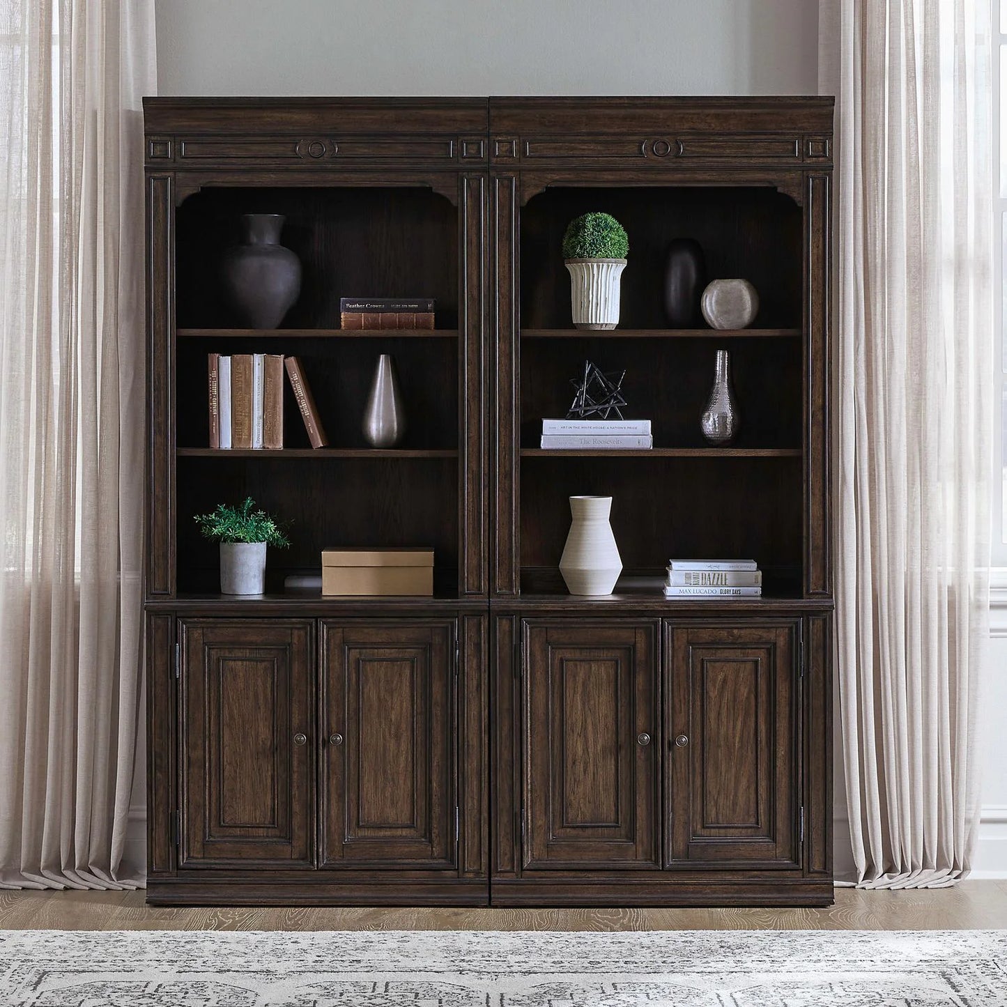 Provence Park - 2 Piece Bunching Bookcase - Brown