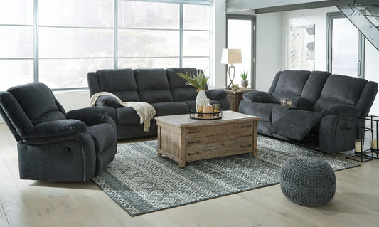 Draycoll - Dark Gray - 3 Pc. - Reclining Sofa, Loveseat, Rocker Recliner