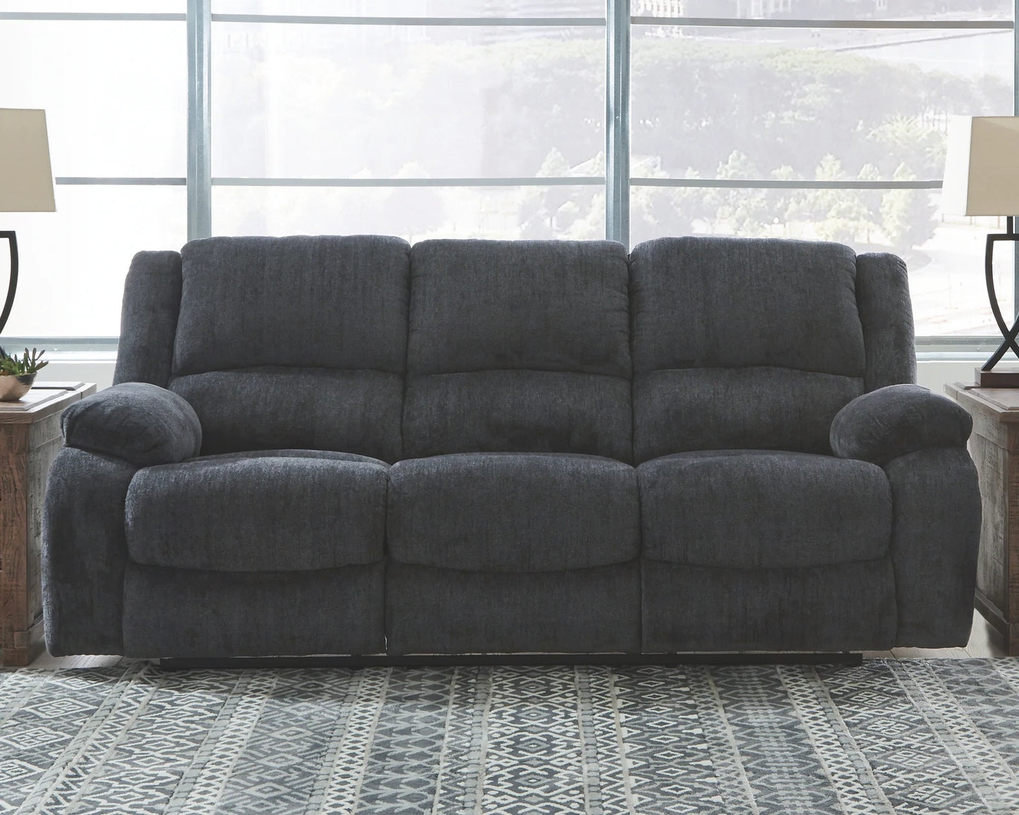Draycoll - Dark Gray - 3 Pc. - Reclining Sofa, Loveseat, Rocker Recliner