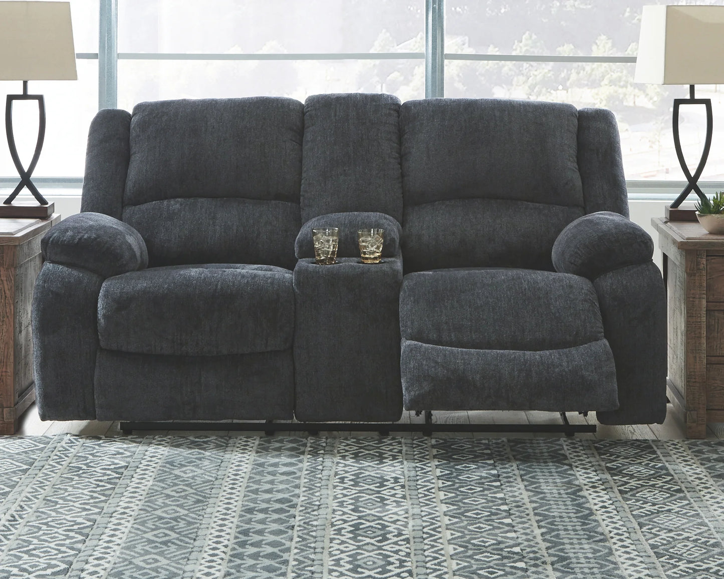 Draycoll - Dark Gray - 2 Pc. - Reclining Sofa, Loveseat
