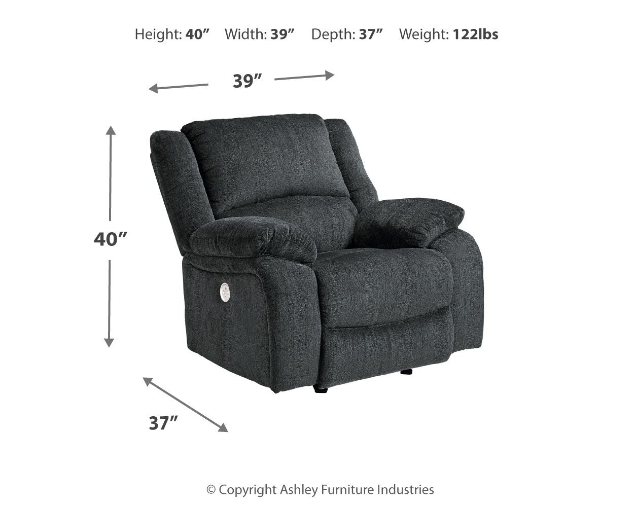 Draycoll - Slate - Power Rocker Recliner