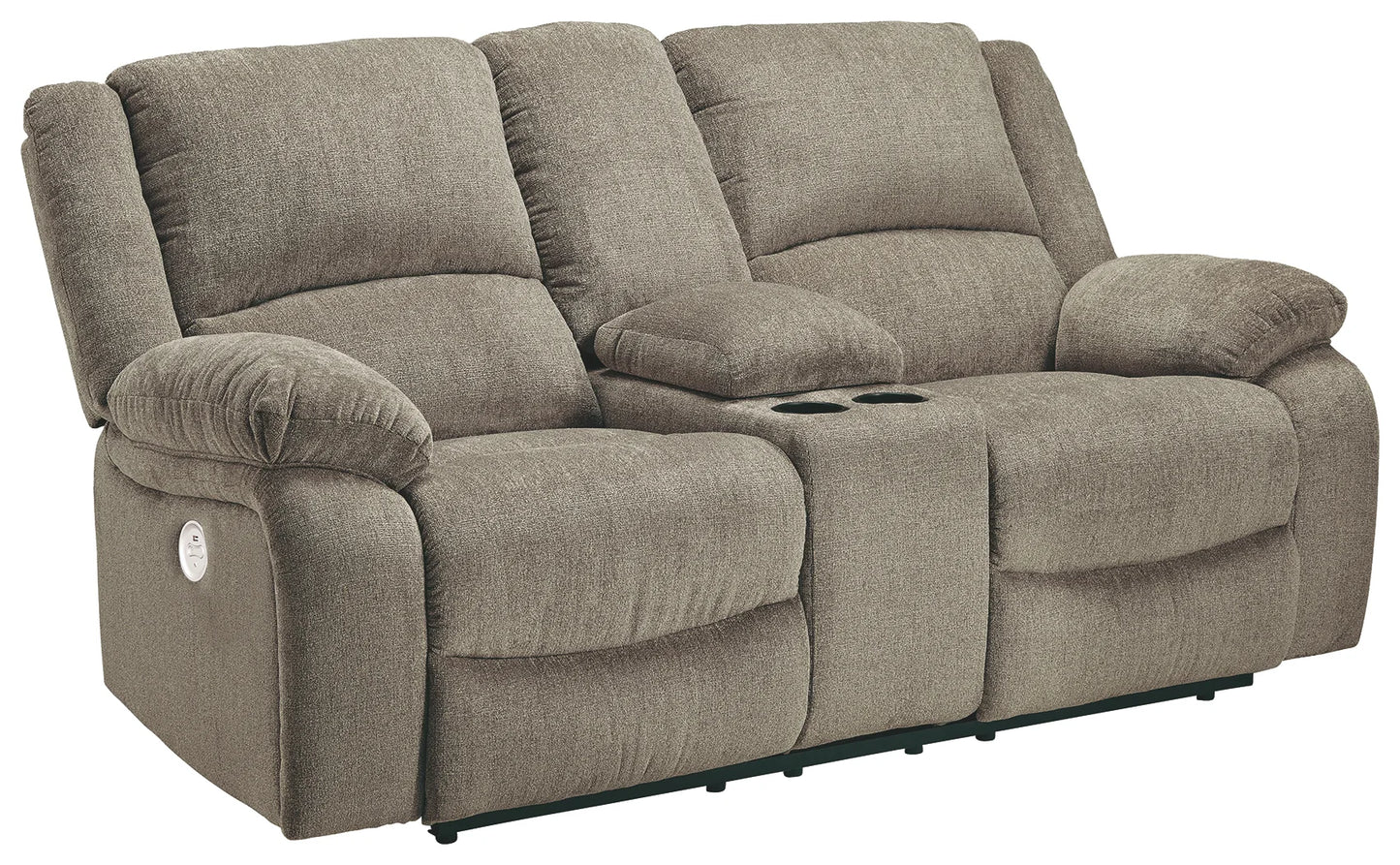 Draycoll - Pewter - Dbl Rec Pwr Loveseat W/Console