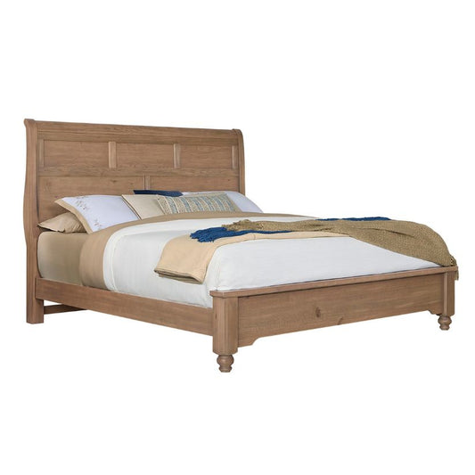 Vista - Queen Sleigh Bed - Natural Oak