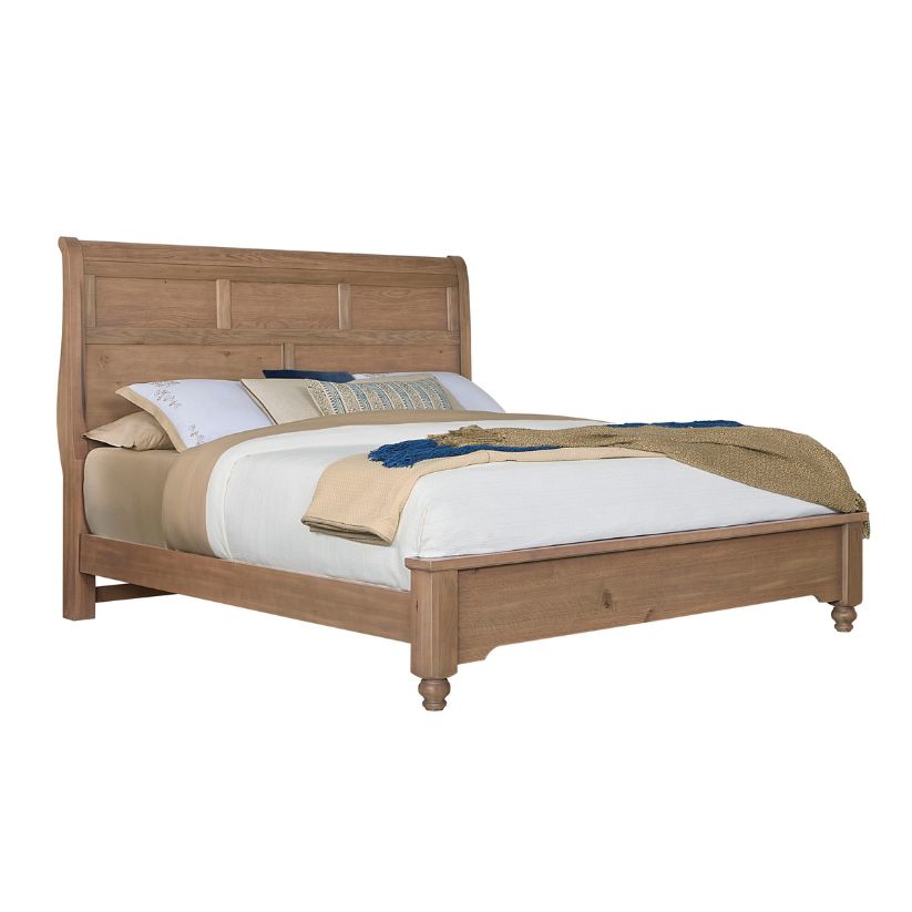 Vista - King Sleigh Bed - Natural Oak