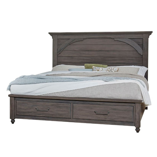 Vista - Queen Mansion Foot Storage Bed - Gray