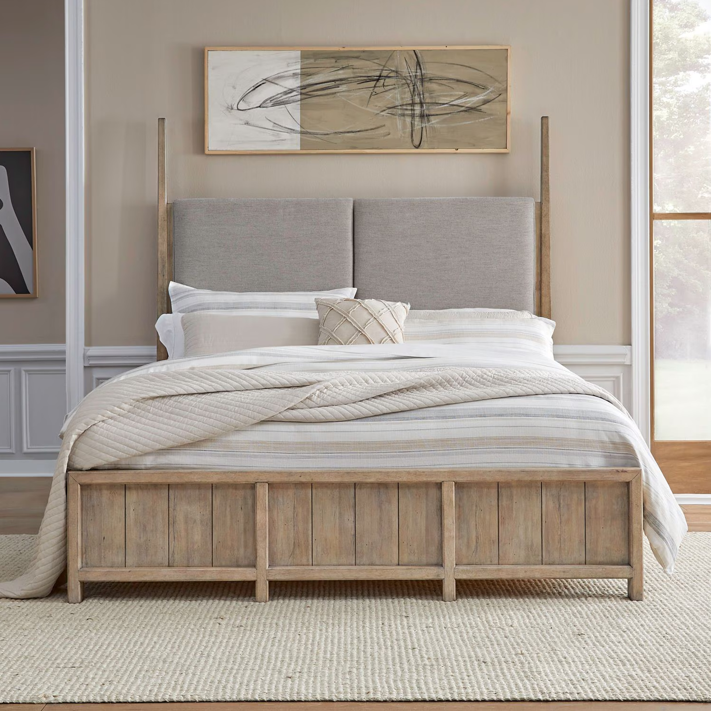 Proximity Place - King California Poster Bed - Barley Buff