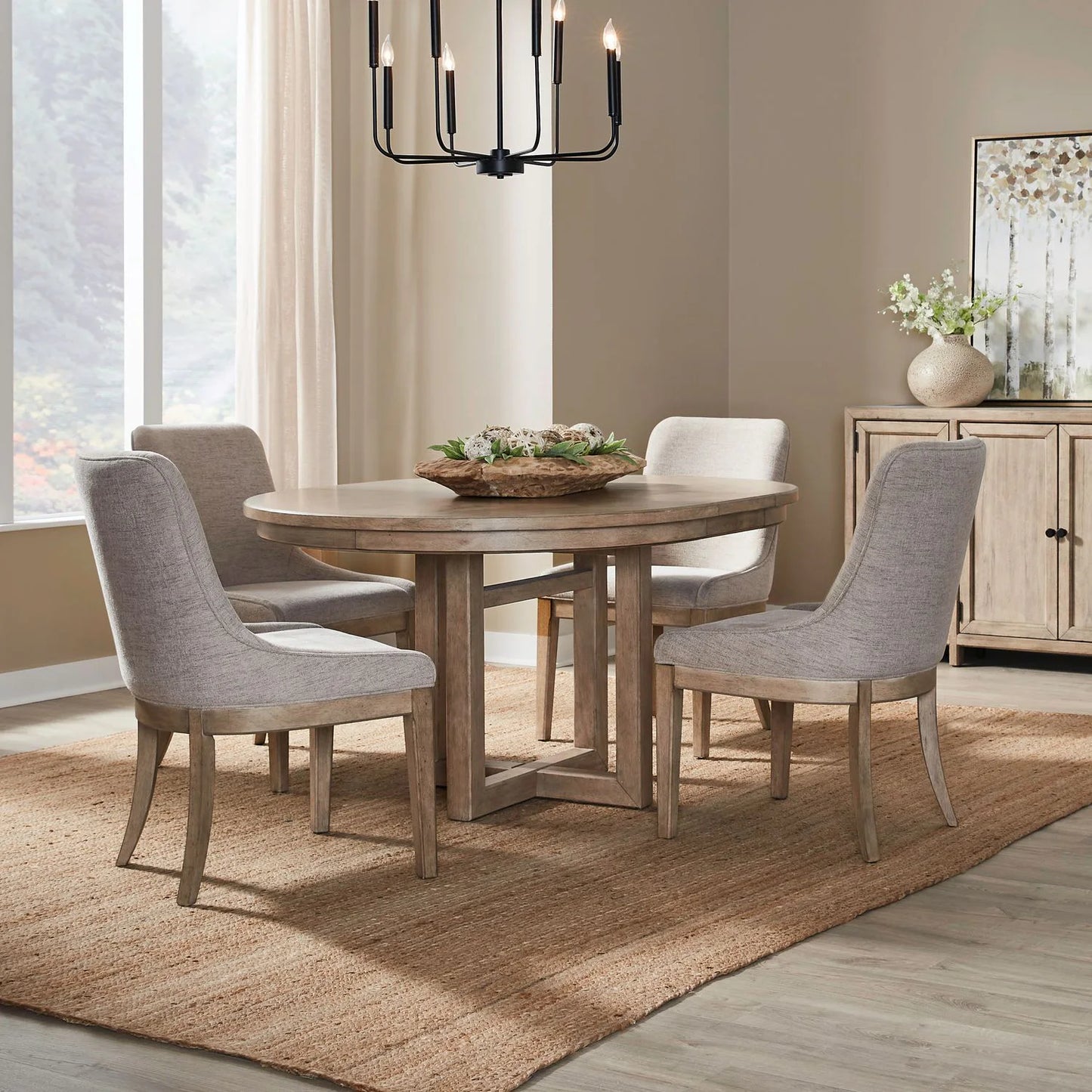 Proximity Place - Optional 5 Piece Pedestal Table Set - Brown
