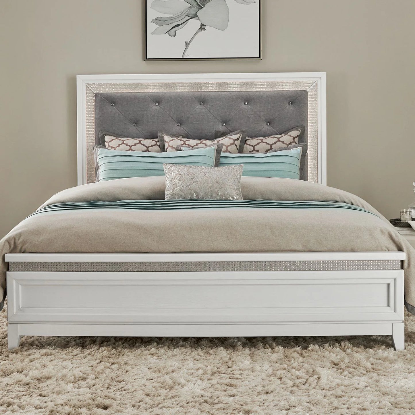 Reflections - King Upholstered Bed - White