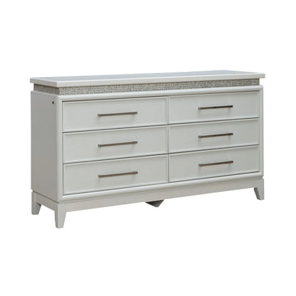 Reflections - 6 Drawer Dresser With Lights - White