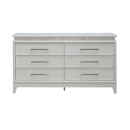 Reflections - 6 Drawer Dresser With Lights - White