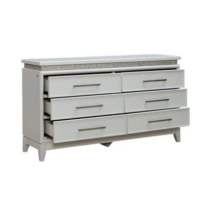 Reflections - 6 Drawer Dresser With Lights - White
