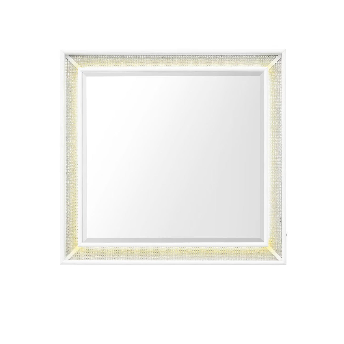 Reflections - Vanity Mirror - Pearl White & Rhinestone