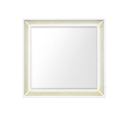 Reflections - Vanity Mirror - Pearl White & Rhinestone