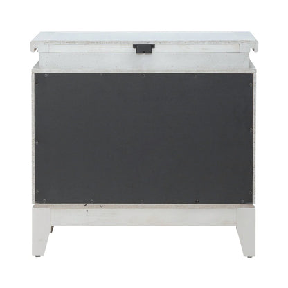 Reflections - Nightstand With Lights and Charging Station - White