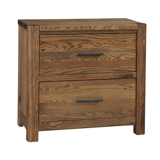 Crafted Oak - Nightstand With 2 Drawers - Dark Brown