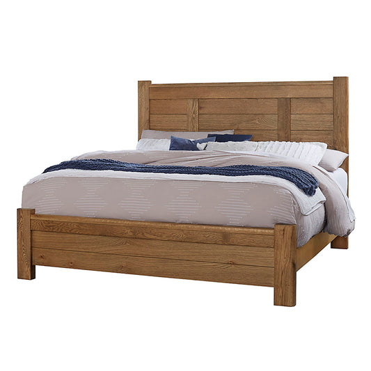 Crafted Oak - Ben's Queen Post Bed (Headboard, Footboard And Rails) - Dark Brown