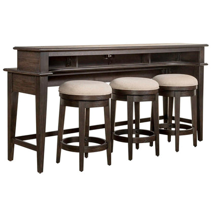 Mill Creek - 4 Piece Set (Bar Console & 3 Stools) - Dark Brown
