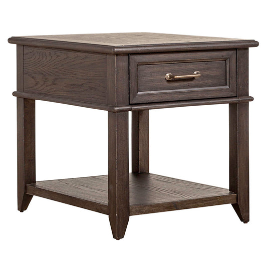 Mill Creek - Drawer End Table - Dark Brown