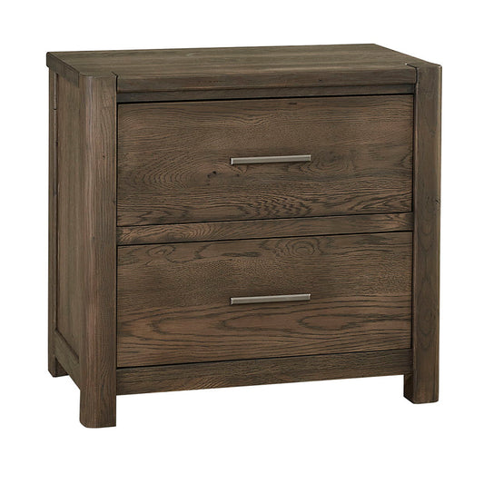 Crafted Oak - Nightstand 2 Drawers - Dark Brown