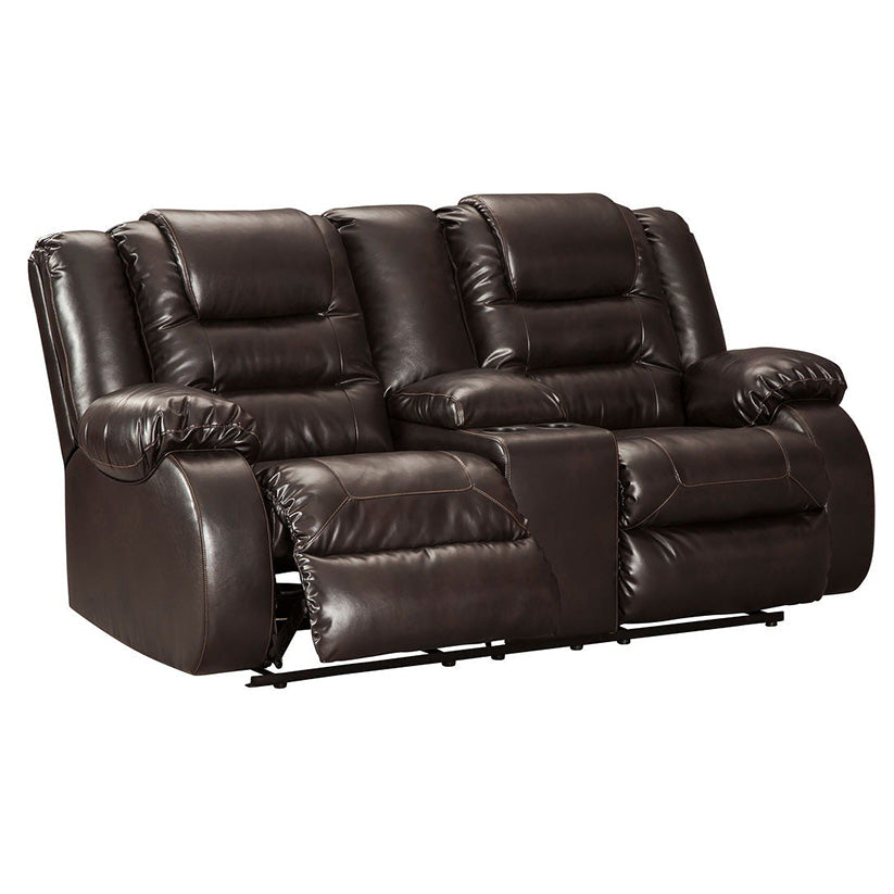 Vacherie - Chocolate - Dbl Rec Loveseat W/Console