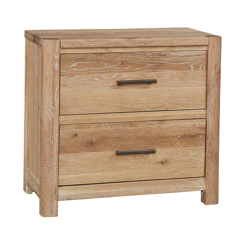 Crafted Oak - Nightstand 2 Drawers - Light Brown