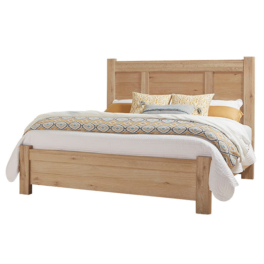 Crafted Oak - Ben's Queen Post Bed (Headboard, Footboard, Rails) - Light Brown