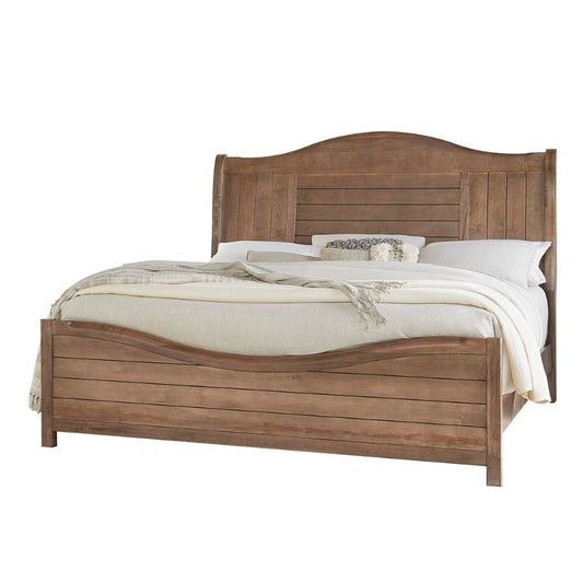 Cool Farmhouse - Queen Sleigh Bed - Natural