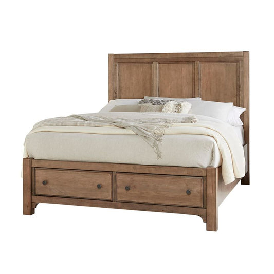 Cool Farmhouse - King Panel Footboard Storage Bed - Natural