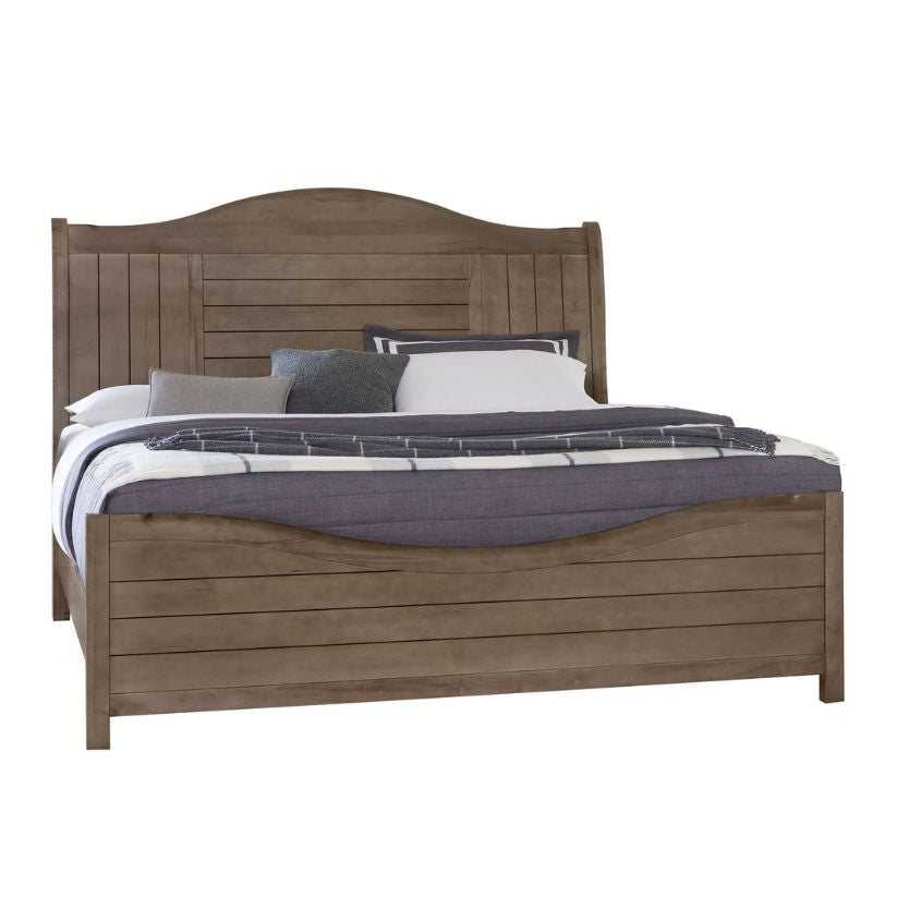 Cool Farmhouse - King Sleigh Bed - Grey