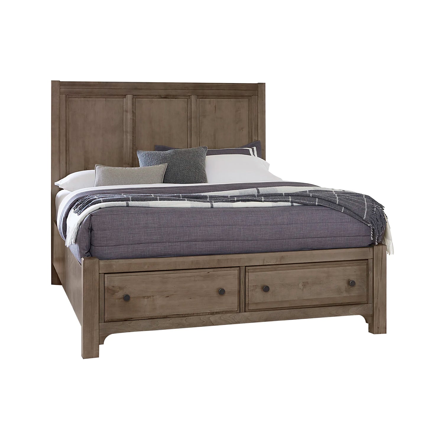 Cool Farmhouse - King Panel Footboard Storage Bed - Gray