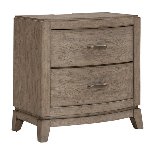 Avalon - Nightstand With Charging Station - Burnished Beige