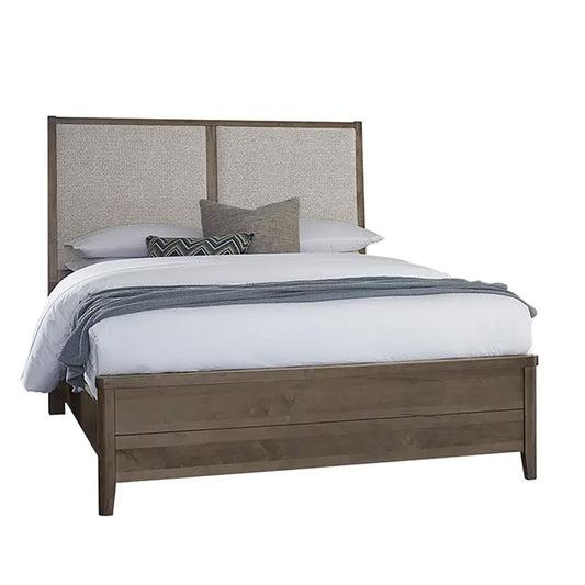 Woodbridge - Queen Upholstered Bed With Grey Fabric - Dark Cashmere