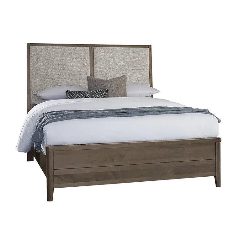 Woodbridge - Queen Upholstered Bed With Grey Fabric - Dark Cashmere