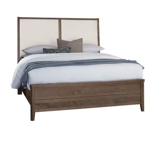 Woodbridge - California King Upholstered Bed with White Fabric - Dark Cashmere