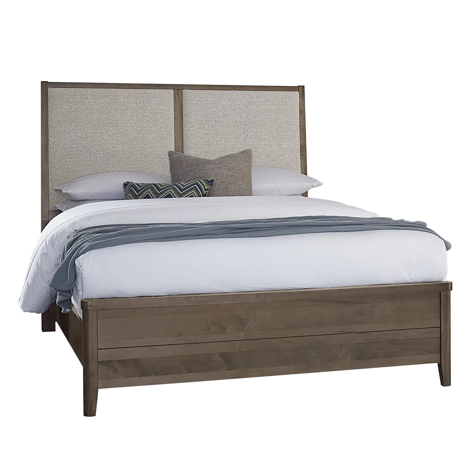 Woodbridge - King Upholstered Bed With Grey Fabric - Dark Cashmere