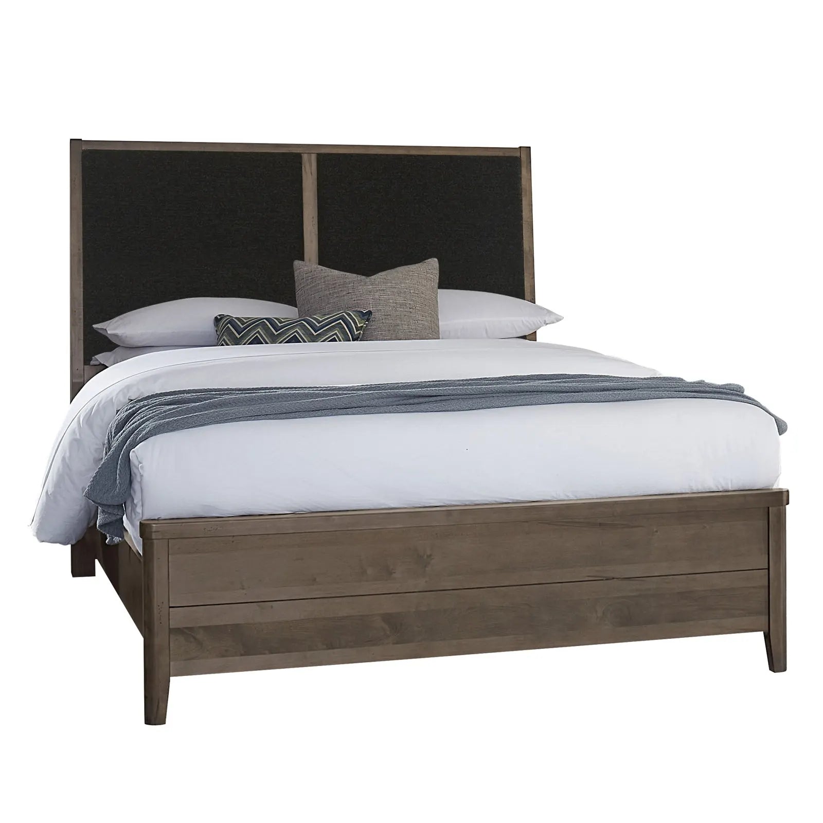 Woodbridge - King Upholstered Bed With Black Fabric - Dark Cashmere