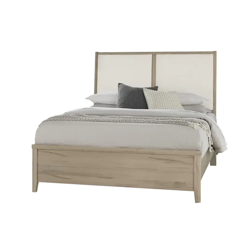 Woodbridge - Queen Upholstered Bed With White Fabric - Shadow Grey